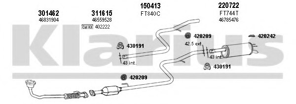 KLARIUS 330839E Exhaust System
